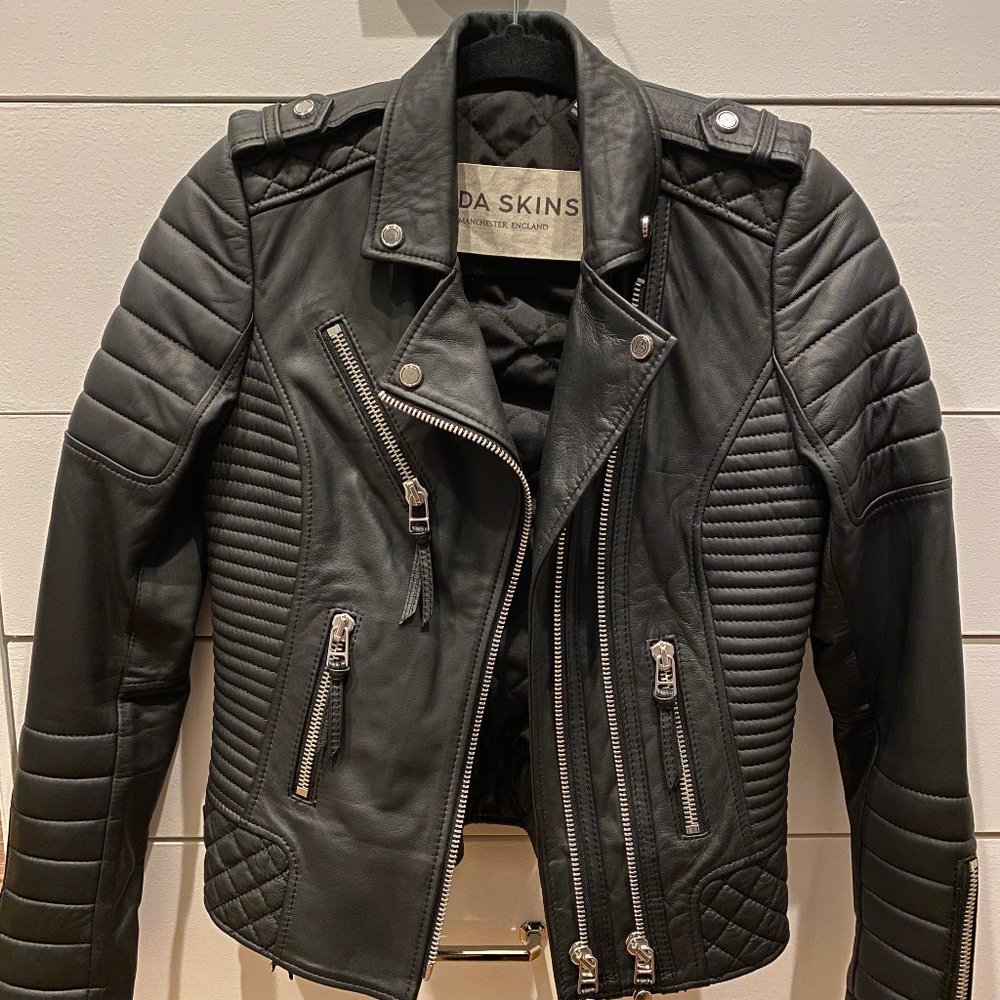 Boda Skins Women's Quilted Black Leather Jacket